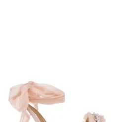 Badgley Mischka Talia Flat Sandal With Chiffon -Badgley Mischka shop TALIA MP6302 SFTBLS 2 83142.1644967927
