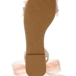 Badgley Mischka Talia Flat Sandal With Chiffon -Badgley Mischka shop TALIA MP6302 SFTBLS 6 40583.1644967927