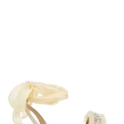 Badgley Mischka Talia Flat Sandal With Chiffon -Badgley Mischka shop TALIA MP6302 SFYLLW 2 50568.1644967927
