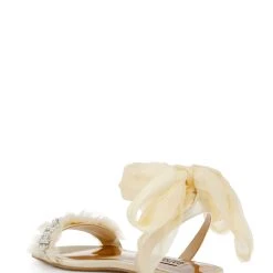 Badgley Mischka Talia Flat Sandal With Chiffon -Badgley Mischka shop TALIA MP6302 SFYLLW 3 90522.1644967927
