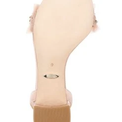Badgley Mischka Talitha Low Block Heel With Chiffon -Badgley Mischka shop TALITHA MP6303 SFTBLS 6 57351.1644967935
