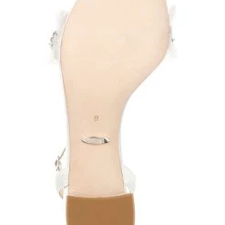 Badgley Mischka Talitha Low Block Heel With Chiffon -Badgley Mischka shop TALITHA MP6303 WHTSAT 6 42900.1644967935