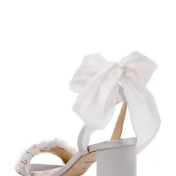 Badgley Mischka Tana Block Heel Sandal With Chiffon -Badgley Mischka shop TANA MP6304 LAVSAT 3 91908.1644967943