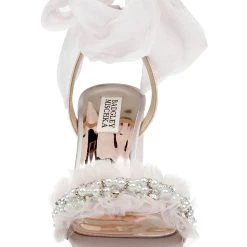 Badgley Mischka Tana Block Heel Sandal With Chiffon -Badgley Mischka shop TANA MP6304 LAVSAT 4 76358.1644967943