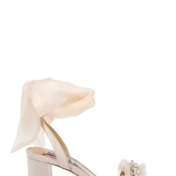 Badgley Mischka Tana Block Heel Sandal With Chiffon -Badgley Mischka shop TANA MP6304 SFTNUD 2 39691.1644967943