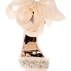 Badgley Mischka Tana Block Heel Sandal With Chiffon -Badgley Mischka shop TANA MP6304 SFTNUD 5 33897.1644967943