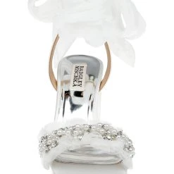 Badgley Mischka Tana Block Heel Sandal With Chiffon -Badgley Mischka shop TANA MP6304 WHTSAT 4 72211.1644967943