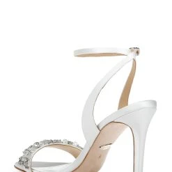 Badgley Mischka Taryn Stiletto Sandal -Badgley Mischka shop TARYN MP6311 WHTSAT 3 30153.1644967973