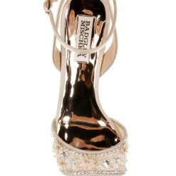 Badgley Mischka Taylin Low Heel Glamour Sandal -Badgley Mischka shop TAYLIN MP6316 PRLNUD 5 64557.1656012783