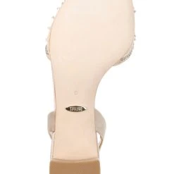 Badgley Mischka Taylin Low Heel Glamour Sandal -Badgley Mischka shop TAYLIN MP6316 PRLNUD 6 59833.1656012783