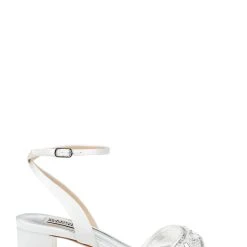 Badgley Mischka Taylin Low Heel Glamour Sandal -Badgley Mischka shop TAYLIN MP6316 WHTSAT 2 33710.1644968014