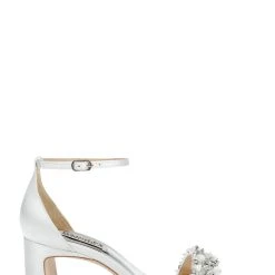 Badgley Mischka Teela Block Heel Sandal -Badgley Mischka shop TEELA MP6320 WHTSAT 2 29426.1644968048