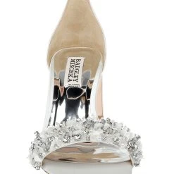 Badgley Mischka Teela Block Heel Sandal -Badgley Mischka shop TEELA MP6320 WHTSAT 4 32812.1644968048