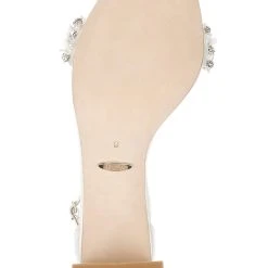 Badgley Mischka Teela Block Heel Sandal -Badgley Mischka shop TEELA MP6320 WHTSAT 6 40489.1644968048