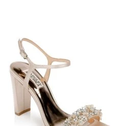 Badgley Mischka Teenie High Block Heel Sandal -Badgley Mischka shop TEENIE MP6321 NUDSAT 1 19072.1644968057