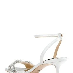 Badgley Mischka Telissa Kitten Heel Sandal -Badgley Mischka shop TELISSA MP6323 WHTSAT 3 86340.1644968078