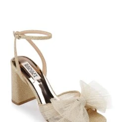 Badgley Mischka Tess Block Heel With Poof -Badgley Mischka shop TESS MP6333 PLTPLT 1 41154.1668195999