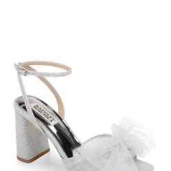 Badgley Mischka Tess Block Heel With Poof -Badgley Mischka shop TESS MP6333 SILSIL 1 16587.1661977865