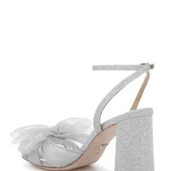 Badgley Mischka Tess Block Heel With Poof -Badgley Mischka shop TESS MP6333 SILSIL 2 42152.1661977865