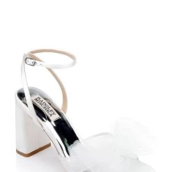 Badgley Mischka Tess Block Heel With Poof -Badgley Mischka shop TESS MP6333 WHTSAT 1 21849.1668195999
