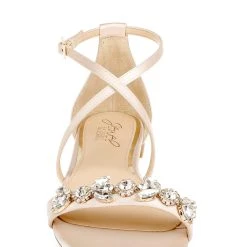 Jewel Badgley Mischka Tessy Wide-Width Satin Evening Sandal -Badgley Mischka shop TESSY JW2313 CHMSAT 4 FRONT VIEW 84538.1625727276
