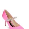 Badgley Mischka Theory Satin Mary Jane Stiletto -Badgley Mischka shop THEORY MP6336 HOTPNK 1 48334.1664044918