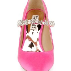 Badgley Mischka Theory Satin Mary Jane Stiletto -Badgley Mischka shop THEORY MP6336 HOTPNK 4 92824.1644968126