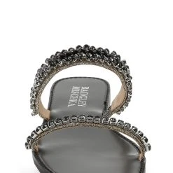 Badgley Mischka Thina Jeweled Flat Slide -Badgley Mischka shop THINA MP6338 BLKTXL 4 25407.1644968135