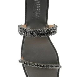 Badgley Mischka Thina Jeweled Flat Slide -Badgley Mischka shop THINA MP6338 BLKTXL 5 05826.1644968135