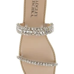 Badgley Mischka Thina Jeweled Flat Slide -Badgley Mischka shop THINA MP6338 PLTTXL 5 70799.1644968135