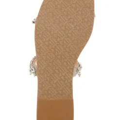 Badgley Mischka Thina Jeweled Flat Slide -Badgley Mischka shop THINA MP6338 PLTTXL 6 89087.1644968135