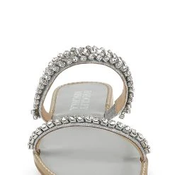 Badgley Mischka Thina Jeweled Flat Slide -Badgley Mischka shop THINA MP6338 SILTXL 4 87104.1644968135