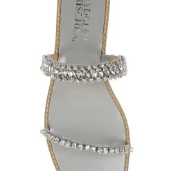 Badgley Mischka Thina Jeweled Flat Slide -Badgley Mischka shop THINA MP6338 SILTXL 5 92313.1644968135