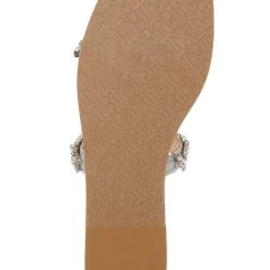 Badgley Mischka Thina Jeweled Flat Slide -Badgley Mischka shop THINA MP6338 SILTXL 6 89244.1644968135