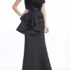 Badgley Mischka Black Sculptural Mermaid Gown