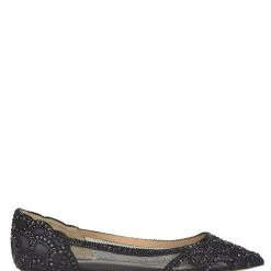 Badgley Mischka Gigi Pointed Toe Flat Evening Shoe -Badgley Mischka shop gigi black.1200.2 45400 03530.1630435423
