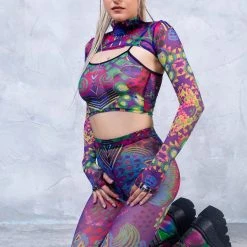 Badinka Vibeology Mesh 2 Piece Shrug Top -Badgley Mischka shop il fullxfull.3975358859 14np