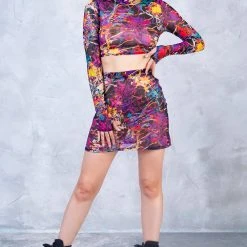 Badinka Splatter Mesh Rave Top -Badgley Mischka shop il fullxfull.3975650847 455t