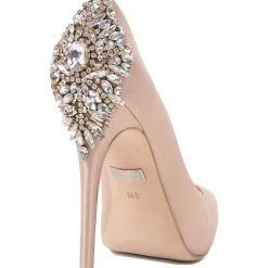 Badgley Mischka Kiara Embellished Peep-toe Pump -Badgley Mischka shop kiara04.1200.3 89143 70738.1607562787