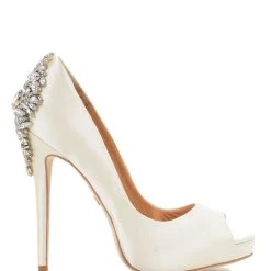 Badgley Mischka Kiara Embellished Peep-toe Pump -Badgley Mischka shop kiara07.1200.2 44605 83796.1607562787